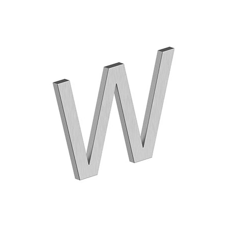 Deltana 4 LETTER W, E SERIES W/ RISERS, STAINLESS STEEL in Brushed Stainless RNE-WU32D